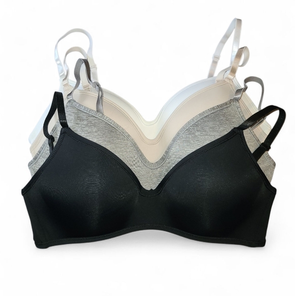 Women's Rene Rofe 4 Wirefree Bra Set 36B! White, Pink, Black, Grey - Picture 1 of 16
